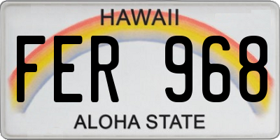 HI license plate FER968