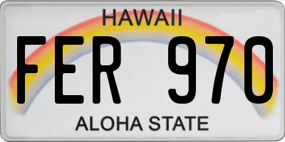 HI license plate FER970