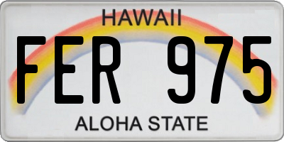 HI license plate FER975