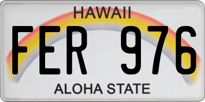HI license plate FER976