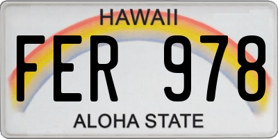 HI license plate FER978