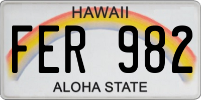 HI license plate FER982