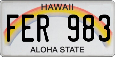 HI license plate FER983