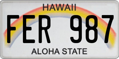 HI license plate FER987
