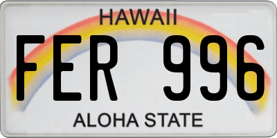 HI license plate FER996
