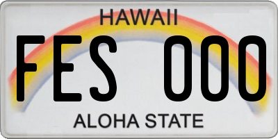 HI license plate FES000
