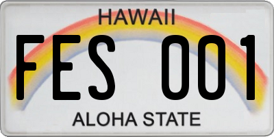 HI license plate FES001