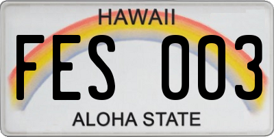 HI license plate FES003