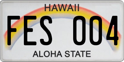 HI license plate FES004