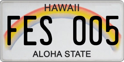 HI license plate FES005