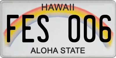 HI license plate FES006