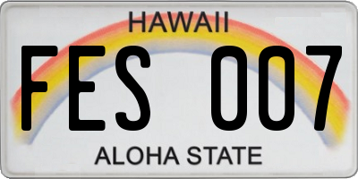 HI license plate FES007