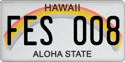 HI license plate FES008
