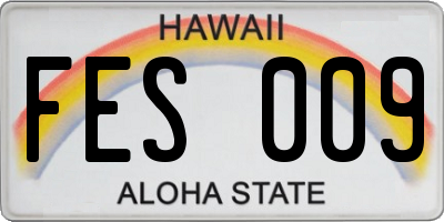 HI license plate FES009