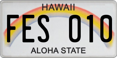 HI license plate FES010