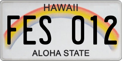 HI license plate FES012