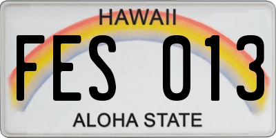 HI license plate FES013