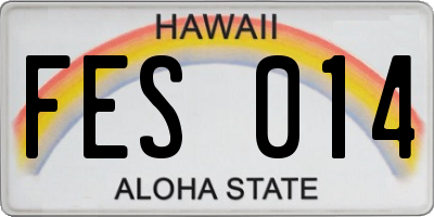 HI license plate FES014