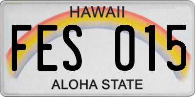 HI license plate FES015