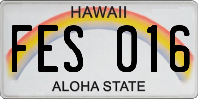 HI license plate FES016