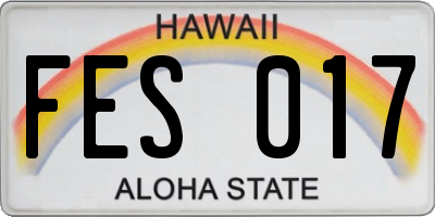 HI license plate FES017