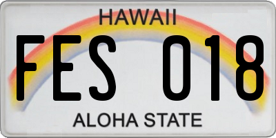 HI license plate FES018