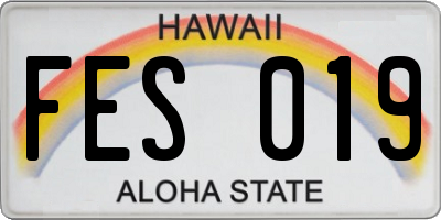 HI license plate FES019