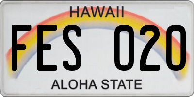 HI license plate FES020