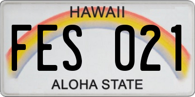 HI license plate FES021