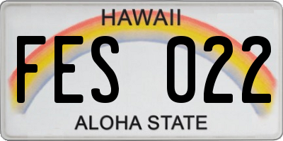 HI license plate FES022