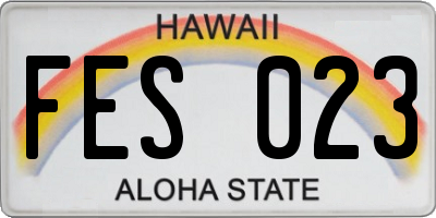 HI license plate FES023
