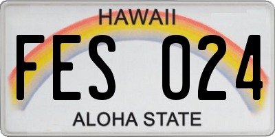 HI license plate FES024