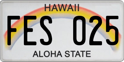HI license plate FES025