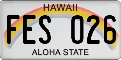 HI license plate FES026