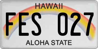 HI license plate FES027