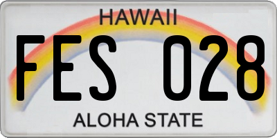 HI license plate FES028