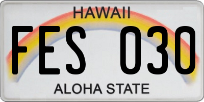 HI license plate FES030