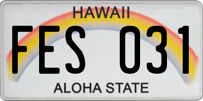 HI license plate FES031