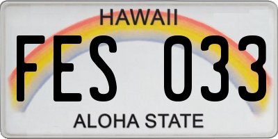 HI license plate FES033