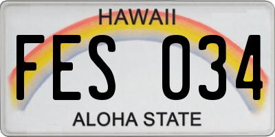 HI license plate FES034