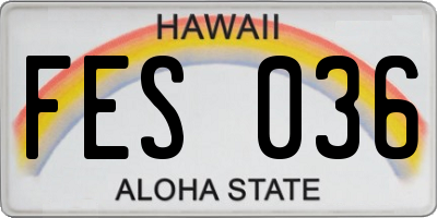 HI license plate FES036