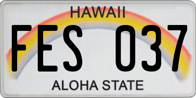 HI license plate FES037