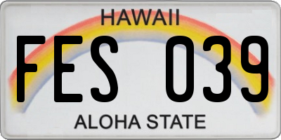 HI license plate FES039