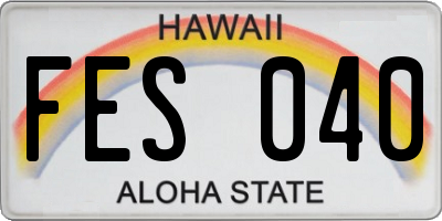 HI license plate FES040