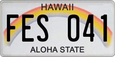 HI license plate FES041