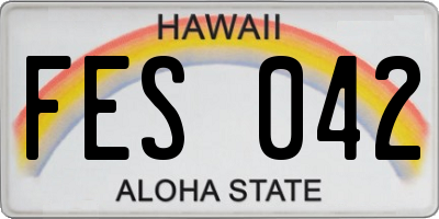 HI license plate FES042