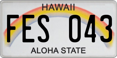 HI license plate FES043