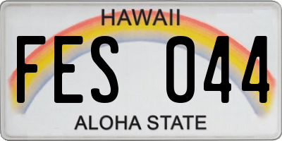 HI license plate FES044