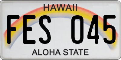 HI license plate FES045
