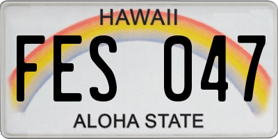 HI license plate FES047
